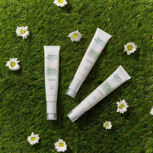 Mario Badescu Mineral Sunscreen SPF 30 for All Skin Types | Reef Safe, Oil-free Moisturizer Formulated with Zinc Oxide, Hyaluronic Acid & Antioxidants | 1.5 Fl Oz