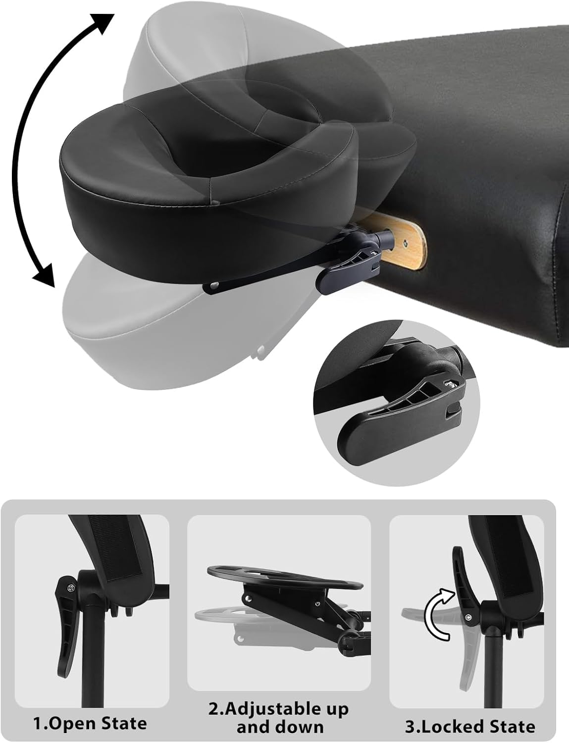 EBANKU Massage Face Cradle Cushion for Massage Tables, Massage Universal Crescent Headrest Face Rest Cushion/face Pillow for Massage Table-Beige