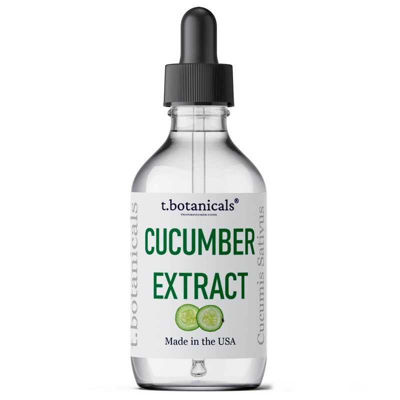 t.botanicals Pure Cucumber Extract Liquid Glycerite Alcohol Free Serum for Face Wash Mask Body Cosmetic Formulations and Skin Care Cream, Lotion, Shampoo, Conditioner Recipes (4 oz.)