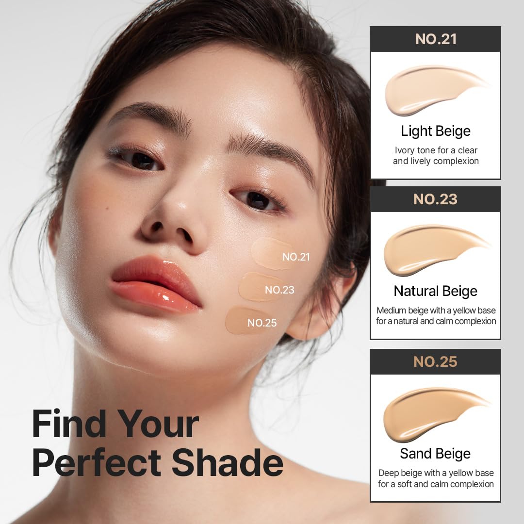 Farmstay Black Snail & Peptide 9 Perfect Cushion Foundation | Full Coverage, Lightweight, Skin-Fit, Smooth Radiant Finish, Korean Cushion Foundation (#25 Sand Beige, 0.53 Fl Oz)