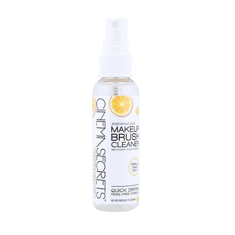Cinema Secrets Original Makeup Brush Cleaner Spray - Professional Cleanser for Makeup Brushes - Quick-Drying, Rinse-Free Formula - Removes Stubborn Waterproof Make Up - Lemon (2 fl oz)