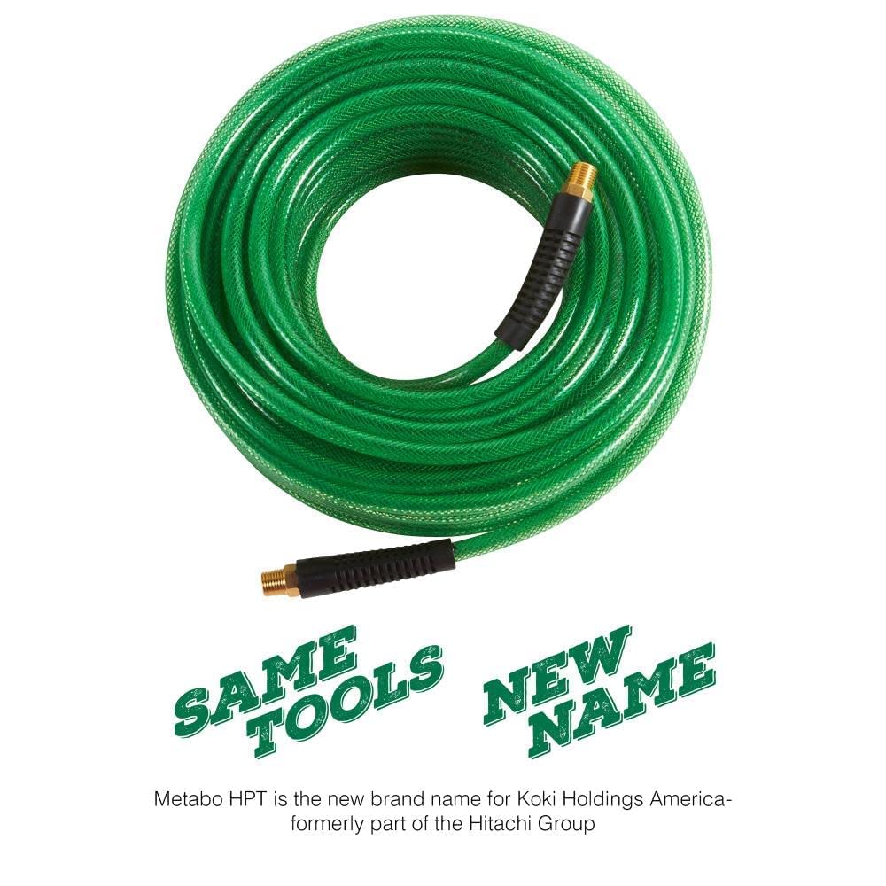 Metabo HPT Air Hose | 1/4-Inch x 100 Ft | Professional Grade Polyurethane | 300 PSI | 19413QPM, Green