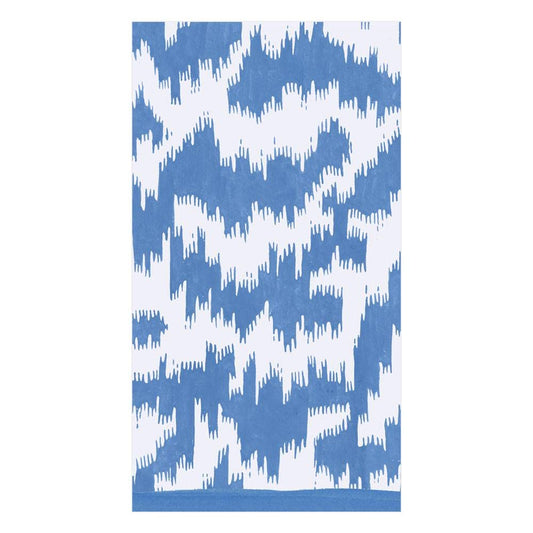 Caspari Modern Moir Paper Guest Towel Napkins in Blue - 15 Per Package