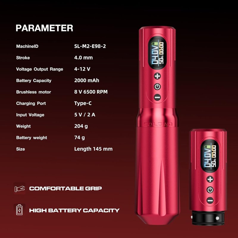 Wireless Tattoo Gun Kit - Fast Charging Dual 2000mAh Power Supply for Beginners & Artists
