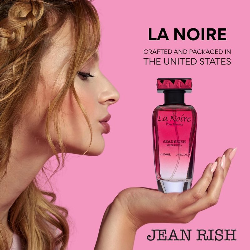 Jean Rish La Noire Perfume for Women Eau De Parfum, Long-Lasting Luxury Fragrance, Made In USA - Bergamot, Peony, Vanilla, Patchouli Scent - 100ml / 3.4 oz