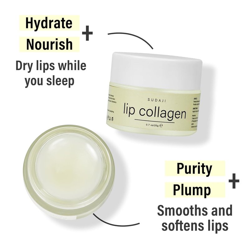 Lip Collagen + Peptide Mask | Nourishing Hydrating Lip Balm with Vitamins E & A - 0.7oz Coconut Flavor
