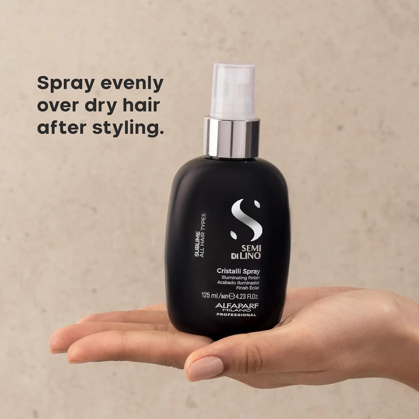 ALFAPARF MILANO Semi di Lino Sublime Cristalli Smoothing Spray - Lightweight Hair Oil Serum for Gloss & Shine | 4.23 fl oz