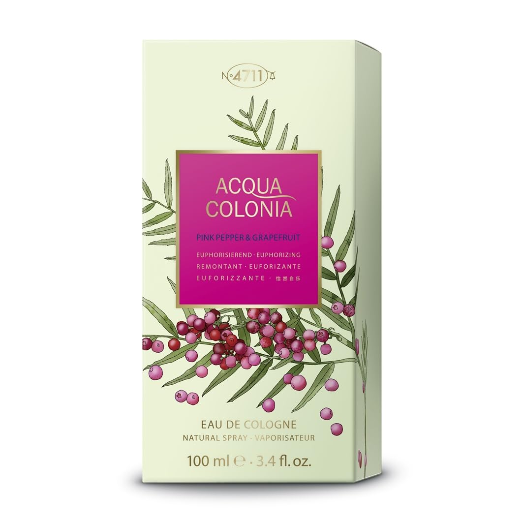 Muelhens 4711 Acqua Colonia Pink Pepper and Grapefruit for Unisex - 3.4 oz EDC Spray