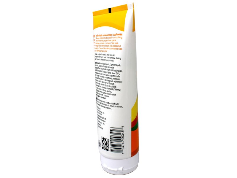 Alba Botanical Mango Vanilla Very Emollient Cream Shave, 8 Ounce Tubes (Pack of 4)