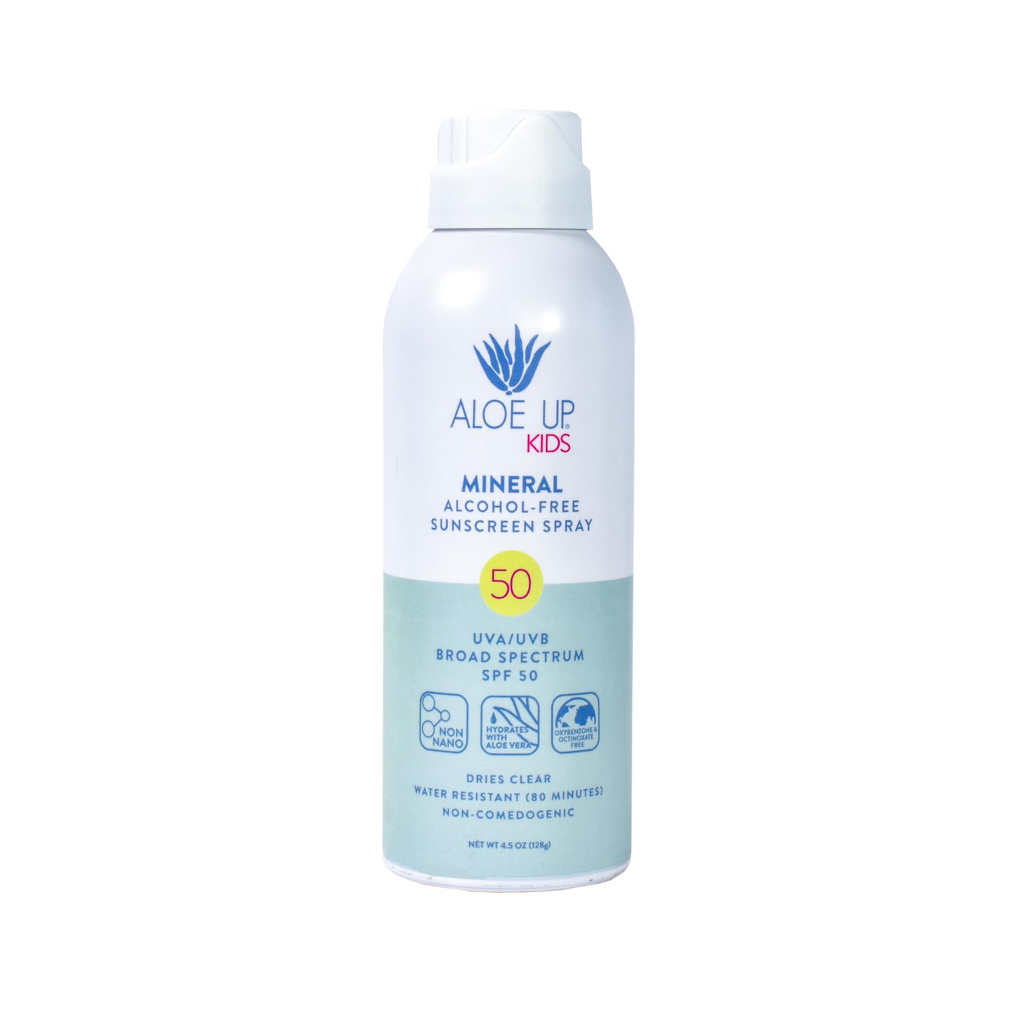 Aloe Up Kids Mineral Sunscreen Spray SPF 50, Zinc Oxide, 4.5 oz