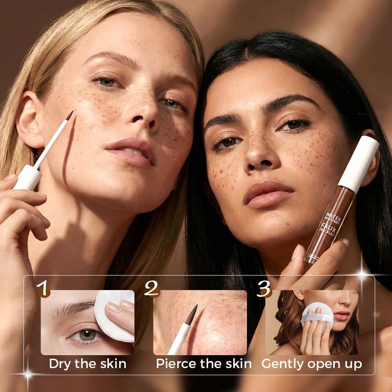 Water Resistant Freckle Pen - Natural Looking Faux Freckles Makeup | Buildable 30ml Liquid Stamp