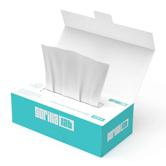Gorilla Lab Cloud Touch Face Towels, 60 Count, 100% USA Cotton, Waterjet Spunlace for Ultra Softness, Purifying & Refreshing Disposable Facial Wipes for Sensitive Skin