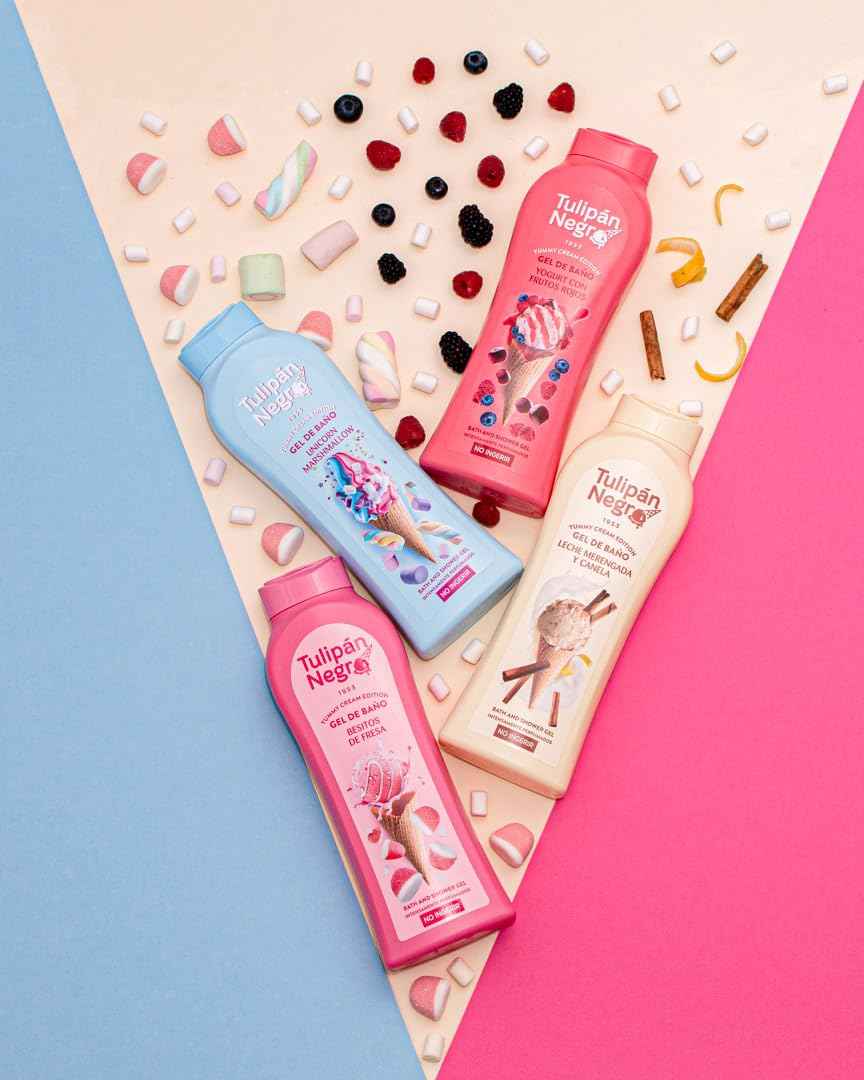 Tulipan Negro Merengue Milk & Cinnamon Body Wash - Hydrating & Soothing Shower Gel, Long-Lasting Fragrance, 21.9 oz