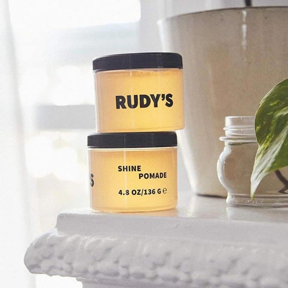 RUDY's Shine Pomade - Frizz Control with Medium Hold, Non-Greasy - Paraben Free - for Curly or Textured Hair (4.8 oz)