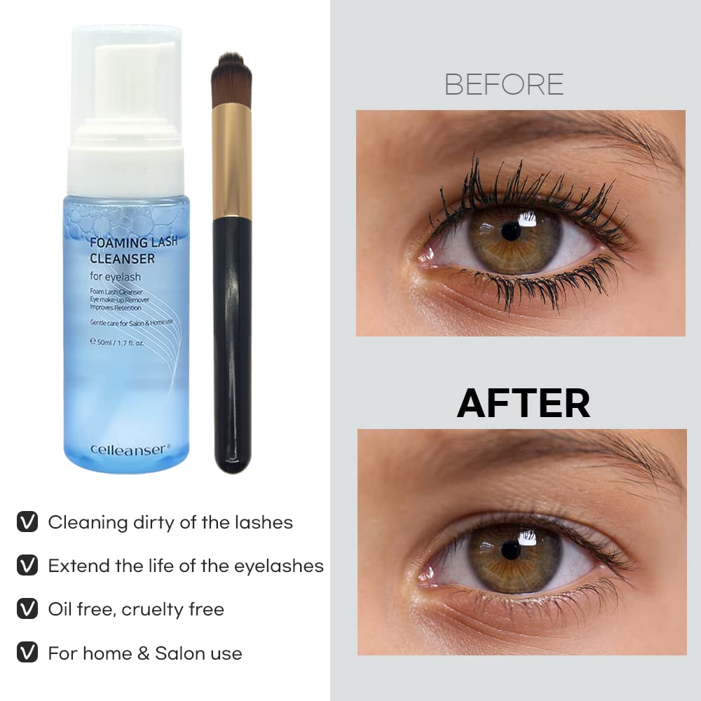 Foaming Lash Cleanser/Wash for Extensions & Natural Lashes/Makeup bubble Remover 50ml / 1.7 fl Oz
