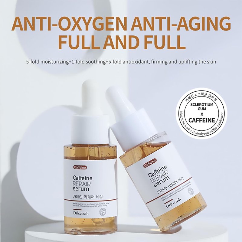 Caffeine Repair Face Serum - Anti-Aging Hydration with Natural Extracts | 37ml for Reduced Puffiness and Fine Lines