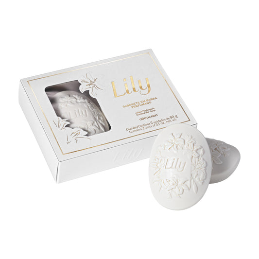 O Boticário Lily Perfumed Soap Bars, Gently Cleanses and Softens Skin (2x90g)