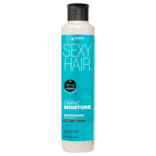 SexyHair I WANT MOISTURE Shampoo, 10.1oz| Tames Frizz | Increases Shine by 60% | All Hair Types