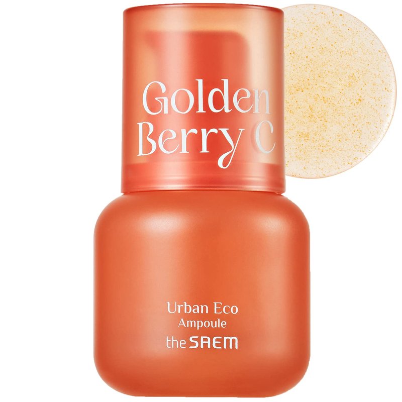 THESAEM Urban Eco Golden Berry C Ampoule - Face Vitamin Serum Peru Golden Berry Extract - Even Tone Complexion Blemish Care Hydrating - Vegan Korean Skincare for Dull Skin, 1.01 fl.oz.