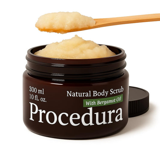 Exfoliating Body Scrub for Women & Men–Natural Sea Salt Scrub with Bergamot & Orange Oil, Deep Cleansing, Hydrating & Moisturizing, Vegan, Paraffin-Free (10 fl oz)