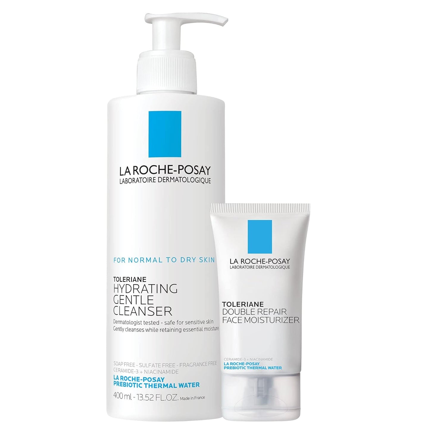La Roche-Posay Toleriane Hydrating Face Cleanser - Gentle Daily Wash with Niacinamide & Ceramides for Sensitive Skin | Fragrance-Free