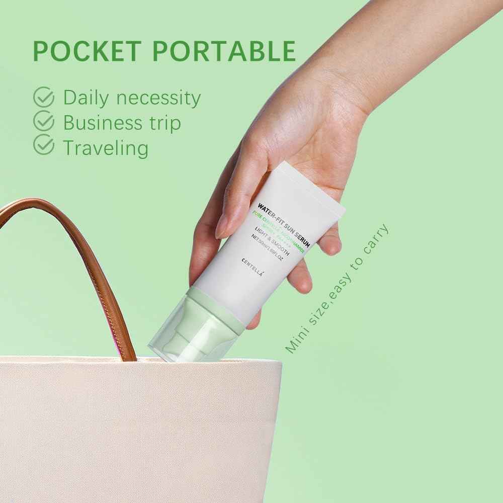 2 Pcs Centella Sunscreen SPF50, Moisturizing Non-Sticky Centella Water-Fit Sun Serum for Face and Body.