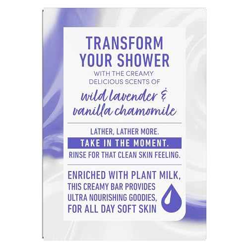 Dove Plant Milk Cleansing Bar Soap Macadamia Milk & Willow Lavender Serenity Seeker 4 Count for Moisturized Skin Gentle Cleanser, No Sulfate Cleansers or Parabens, 98% Biodegradable Formula 5 oz