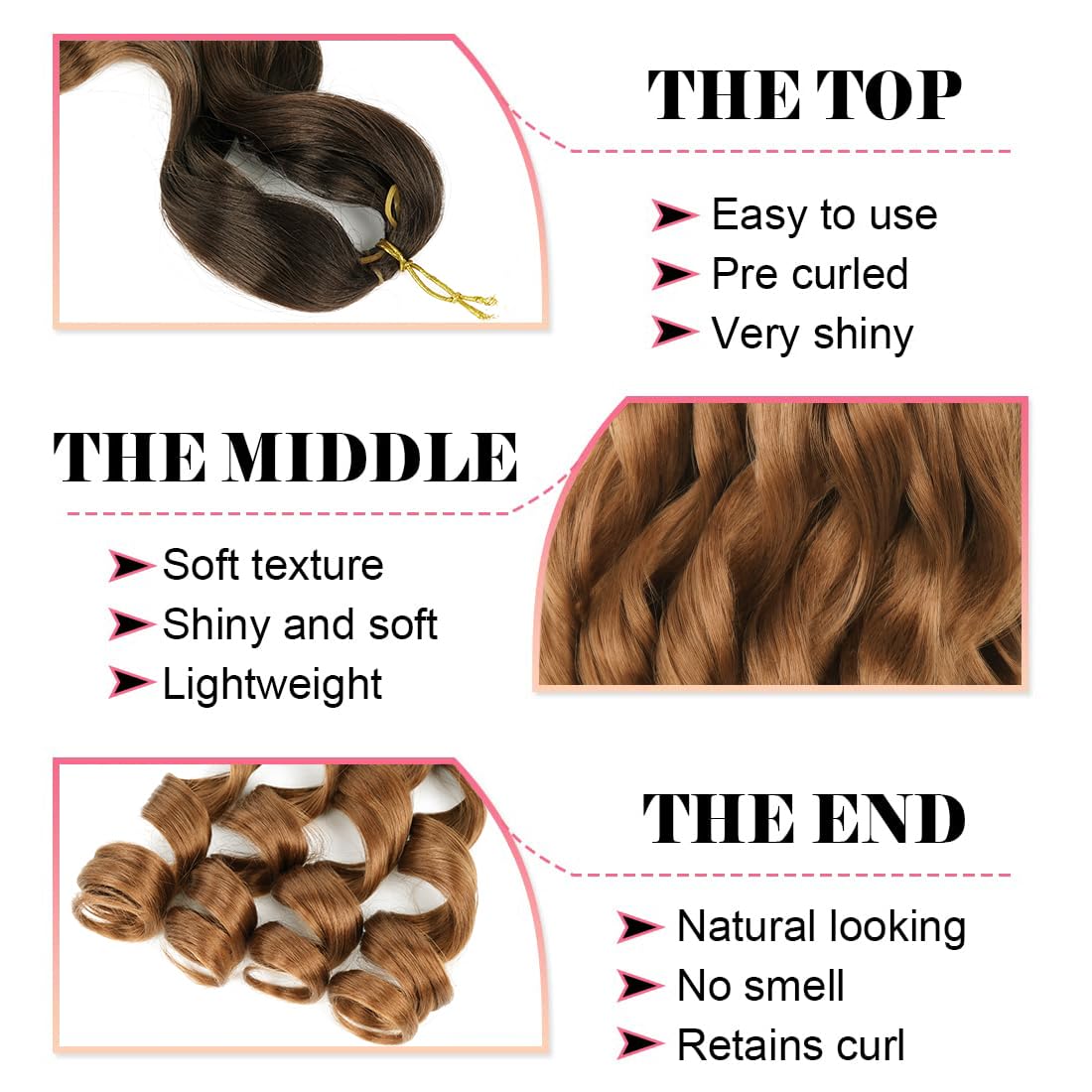 French Curl Braiding Hair 24 inch 6 Packs Loose Wave Bouncy Braiding Hair Pre Stretched 100/pack Yaki Curly Crochet Hair for Black Women Hair Extensions(24 inch(pack of 6),4/30)