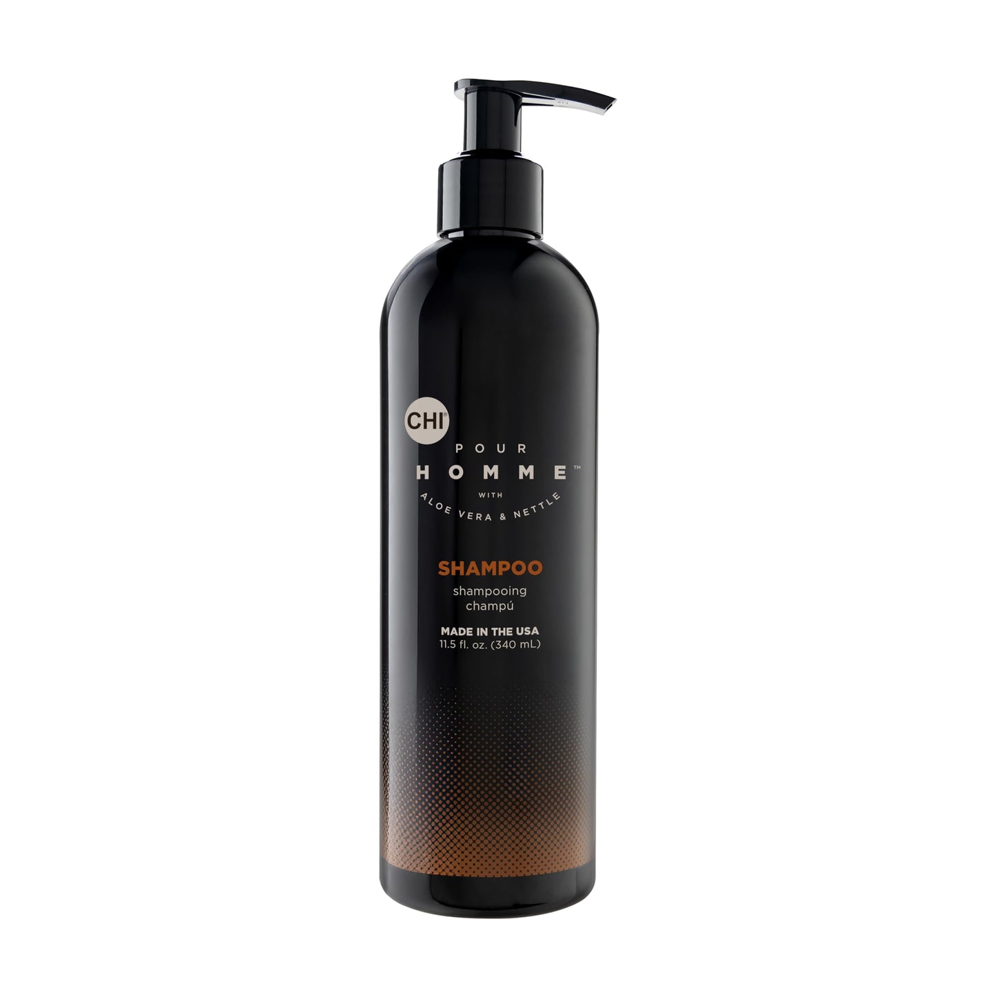 CHI Pour Homme Moisturizing Daily Shampoo for Men, Sulfate-Free Hair Cleanser with Aloe Vera & Nettle, Hydrates & Fortifies for Thicker, Healthier Hair, Fresh Woody Scent, 11.5 oz