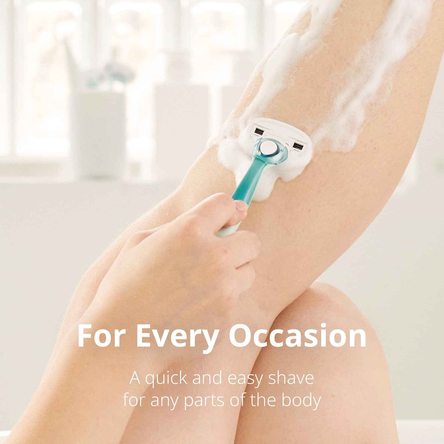 Dorco EVE3 Razor Smooth Touch™ for Women, Includes 1 Razor Handle and 6 Long-Lasting Razor Blade Refills (Handle + 6 Refills)