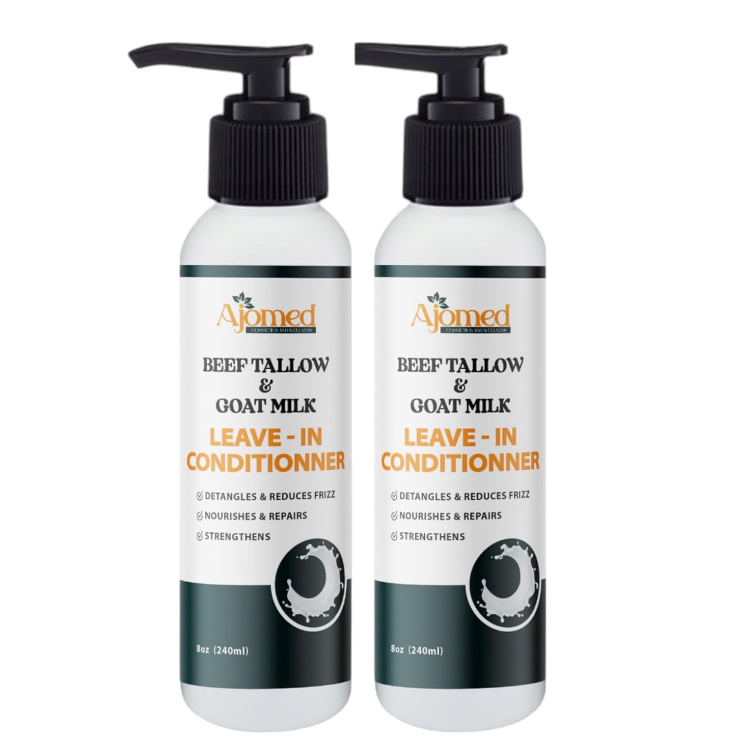 Beef Tallow & Goat Milk Leave-In Conditioner - Handmade Hair Detangler for Anti-Frizz & Dreadlocks | 12 Fl Oz