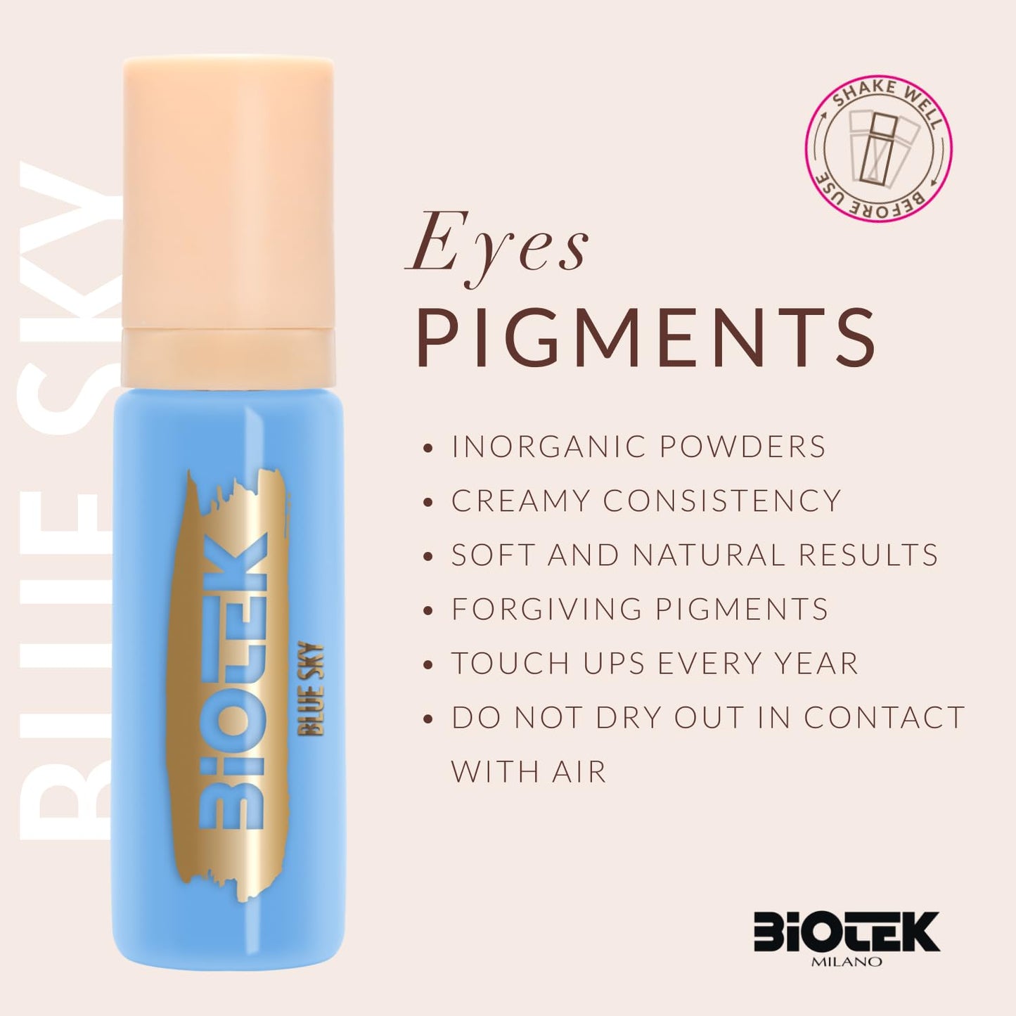 Eyes Pigment for Permanent Makeup - Warm Brown Color for Eyes and Eyeliner - Made in Italy - Warm Brown 0,61 fl.oz.