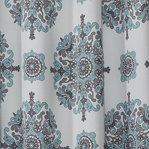 ECLIPSE Blackout Curtains for Bedroom - Olivia 37" x 63" Insulated Darkening Single Panel Rod Pocket Window Treatment Living Room, Aqua