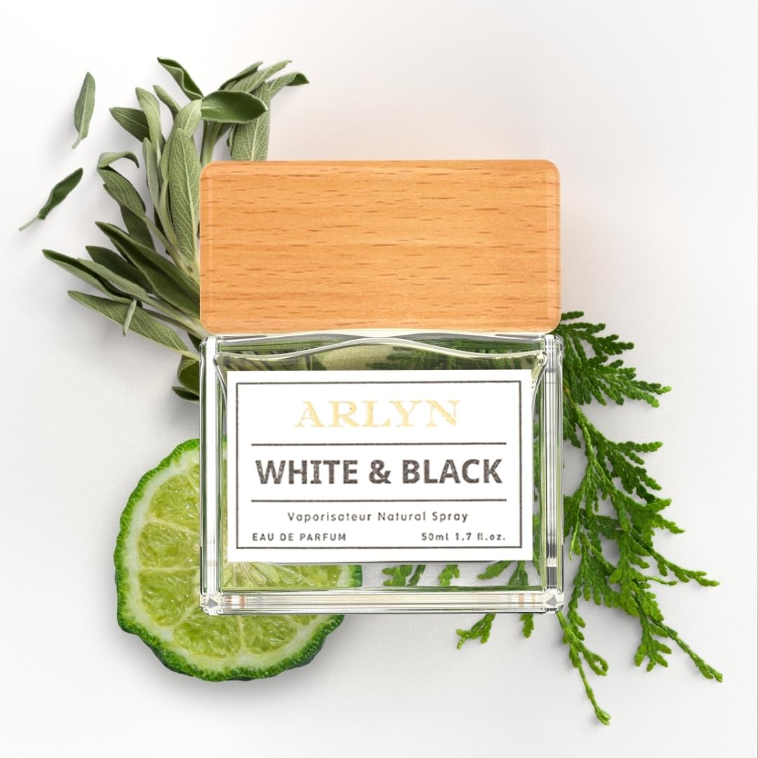 ARLYN White & Black Eau De Parfum Inspired by Y.SL Y, Long-Lasting Perfume for Men, Vegan & Eco-Conscious with Clean Ingredients, Citrus,Sage, Cedarwood and Musk - 50ml / 1.7 oz