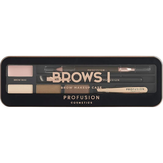Profusion Cosmetics Eyebrow Pro Makeup Case Brows I Palette - Light Medium