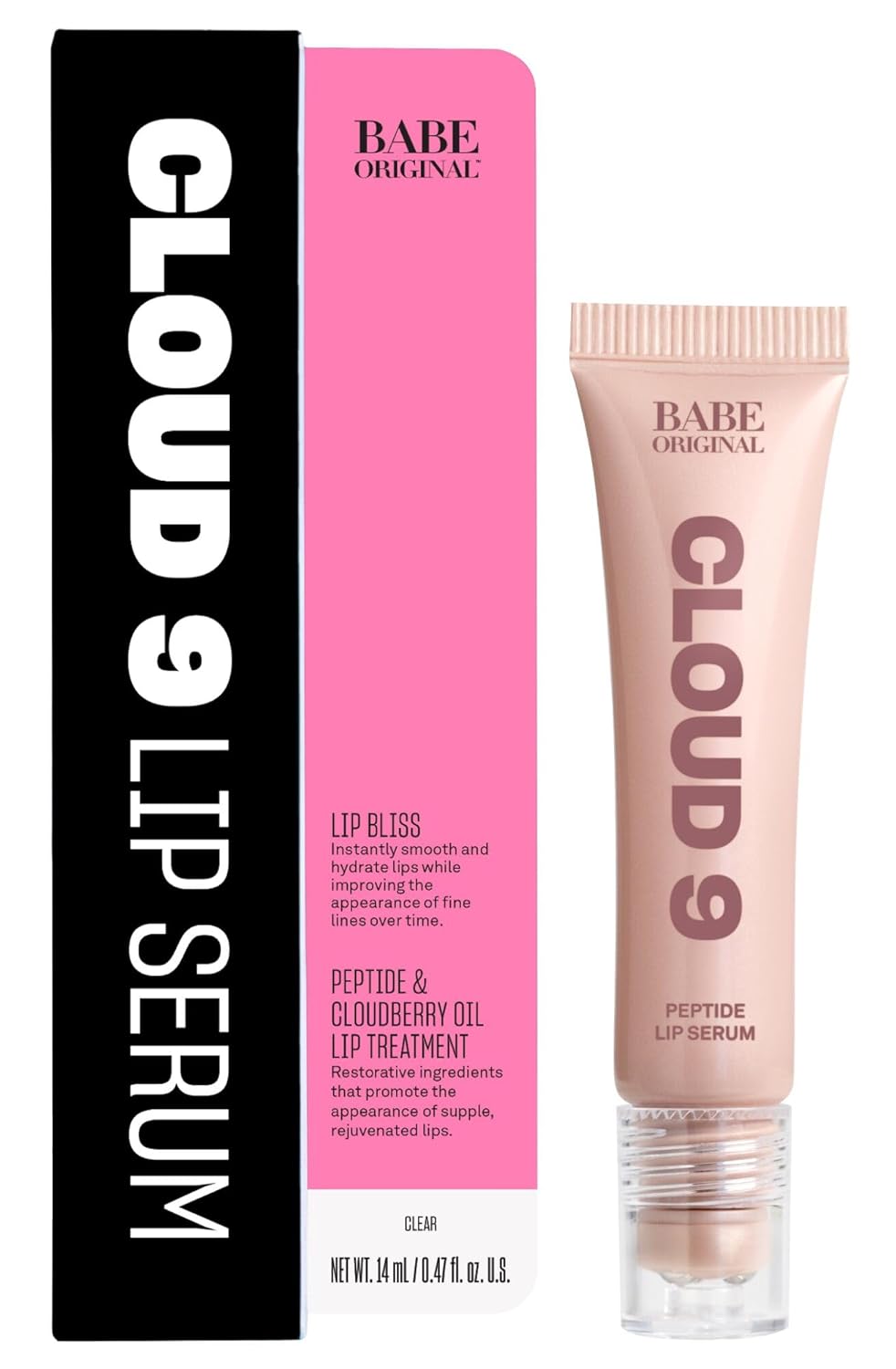 Cloud 9 Peptide Lip Serum - Hydrating Daily Lip Treatment with Cloudberry Oil & Hyaluronic Acid | Smoothing Vegan Lip Care