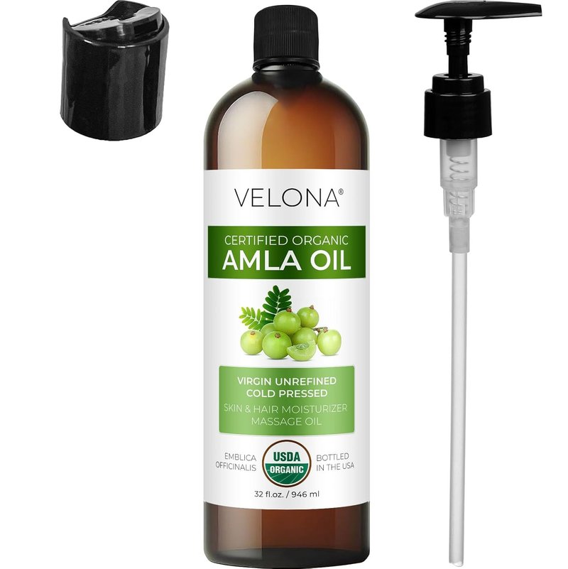Amla Oil - USDA Certified Organic Carrier Oil | 100% Pure, Extra Virgin, Unrefined - 32 Fl Oz