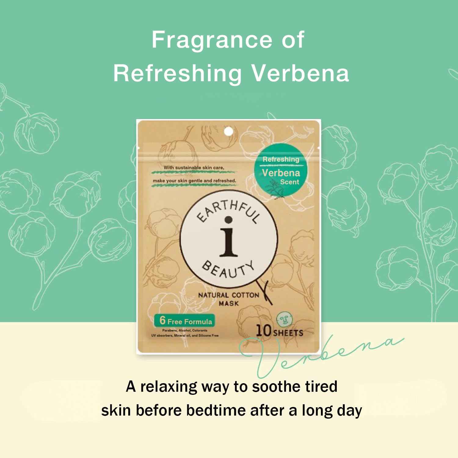 EARTHFUL BEAUTY i Sheet Mask Verbena Scent - 10 Sheet
