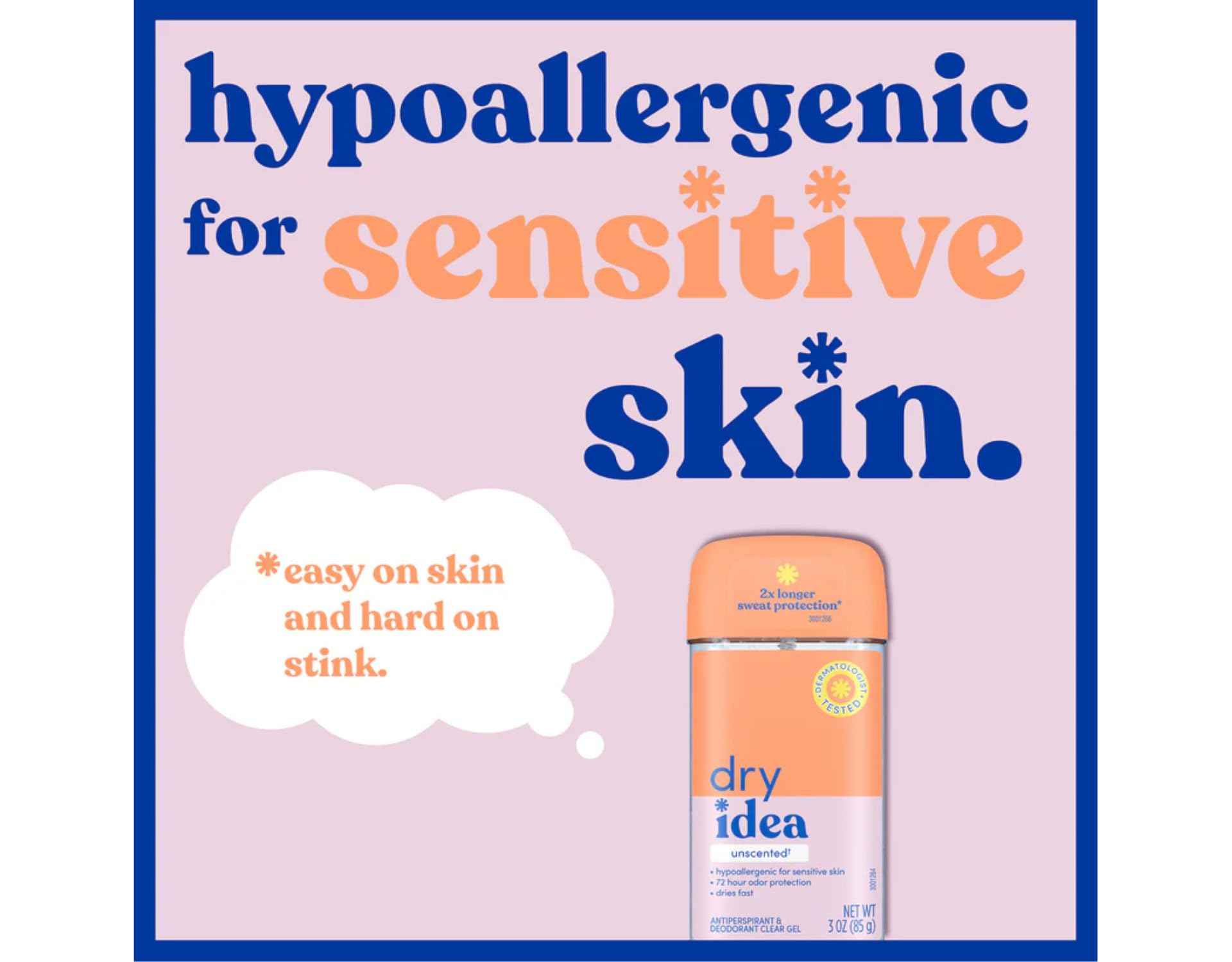 Dry Idea Unscented Gel Antiperspirant Deodorant 3 Ounce (Pack of 3)