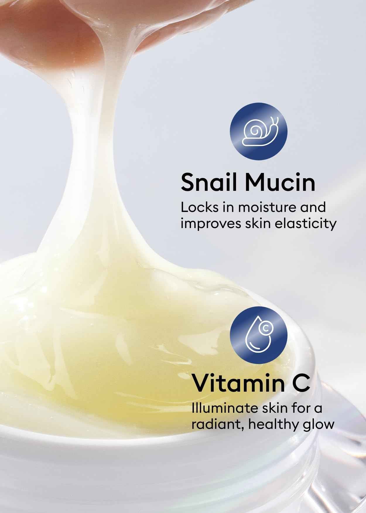 MISSHA Cell Renew Snail Mucin Vitamin C Cream 1.69 Fl oz, Hydrating Snail Mucin, Korean Skin Care for Improved Skin Texture & Youthful Glow, Korean Moisturizer, Kbeauty, Paraben Free