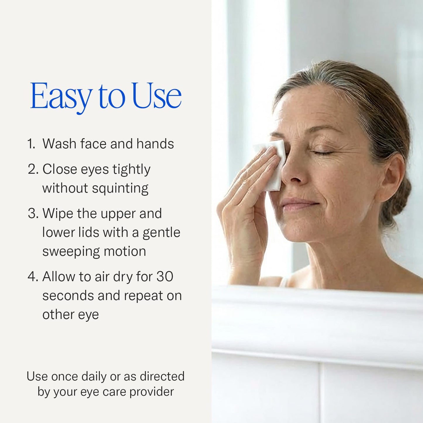 Cliradex Towelettes - Natural Face, Eyelash & Eyelid Cleanser - Wipes for Demodex, Blepharitis, Mgd and Red Irritated Eye Lid - Tea Tree Oil Extract.