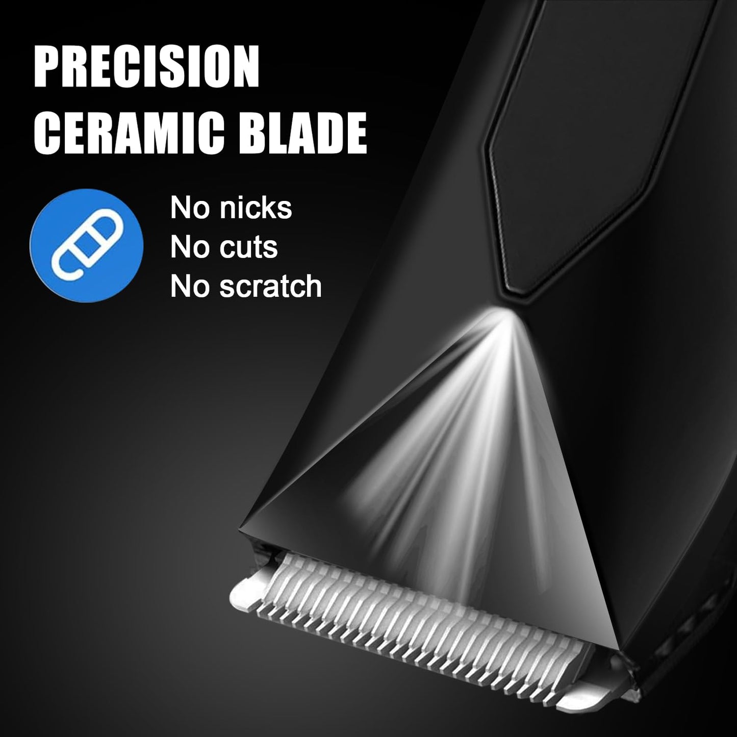 Sokadanch Men's Electric Body & Ball Hair Trimmer, 4-in-1 Ceramic Blade, Waterproof, Type C Charging, Black