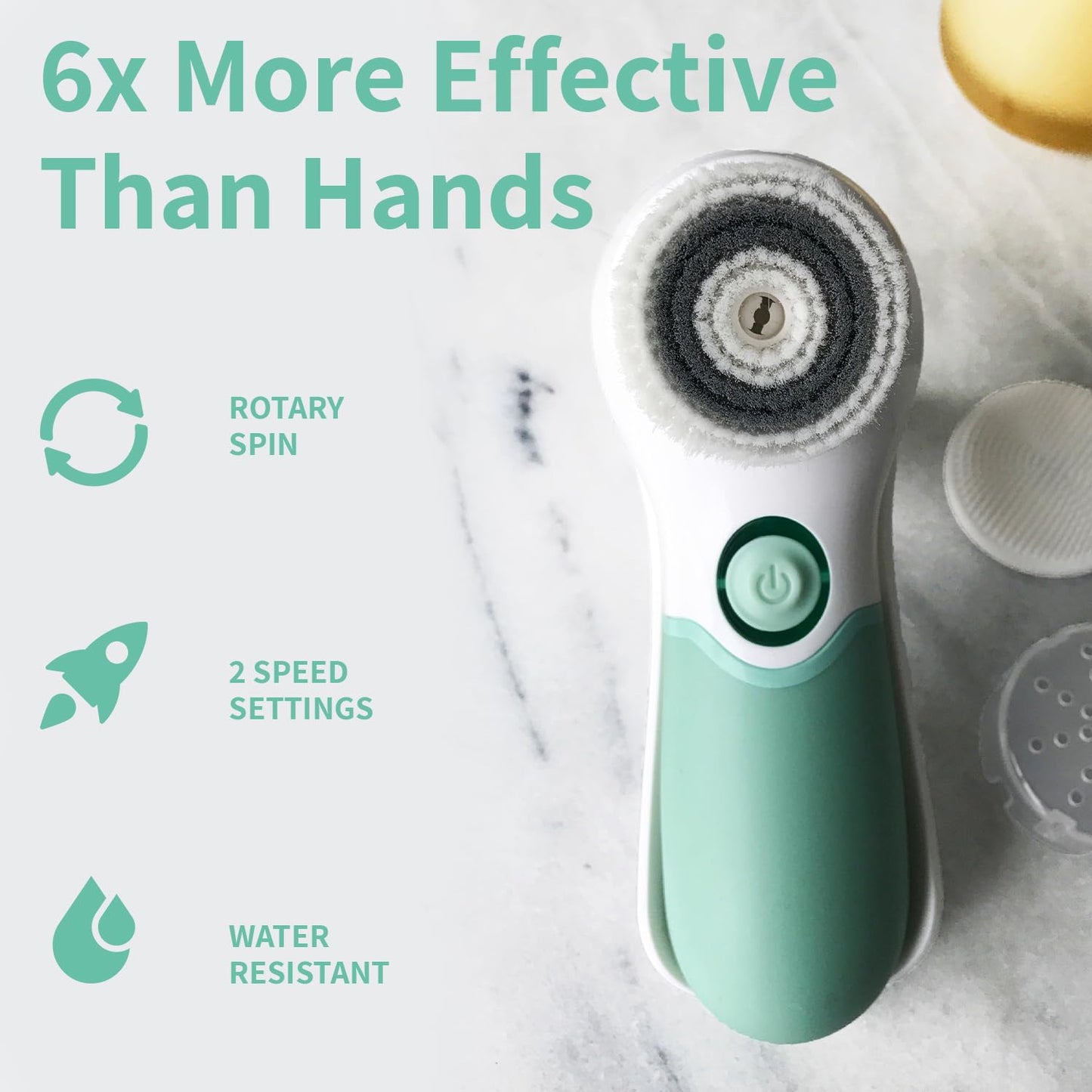 Dermilogic Advanced Facial Cleansing Brush, 2-in-1 Exfoliator Tool, Face Scrubber, Pore Cleaning Brush, Skin Care Device, Face Wash Brush, Facial Exfoliating Brush, Face Brush for Women and Men