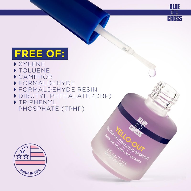 Yellow-Neutralizing Basecoat & Purple Toner for Yellow Nails - Professional Nail Care, 15mL