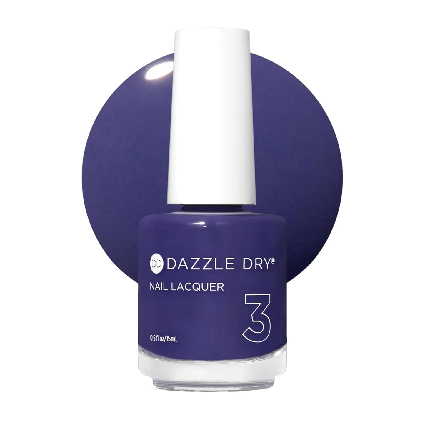 Dazzle Dry Nail Lacquer - Flair Opaque Dark Purple Indigo | Full Coverage Cream (0.5 fl oz)
