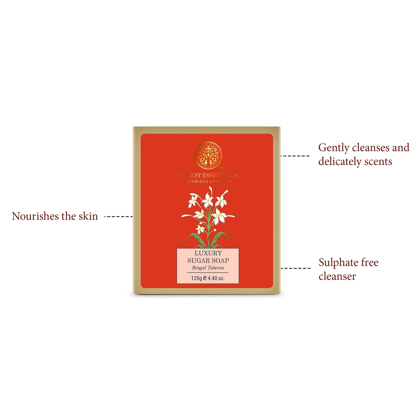 Forest Essentials Luxury Sugar Soap Bengal Tuberose 125g