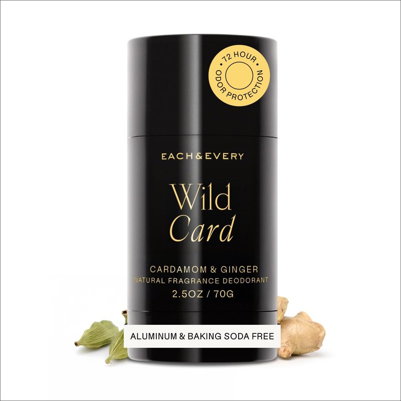 Each & Every Aluminum Free Deodorant for Women & Men – Natural Fragrance 72-Hr Odor Protection, Non-Toxic Deodorant for Sensitive Skin, EWG Verified, Baking Soda Free - Cardamom & Ginger, 2.5oz