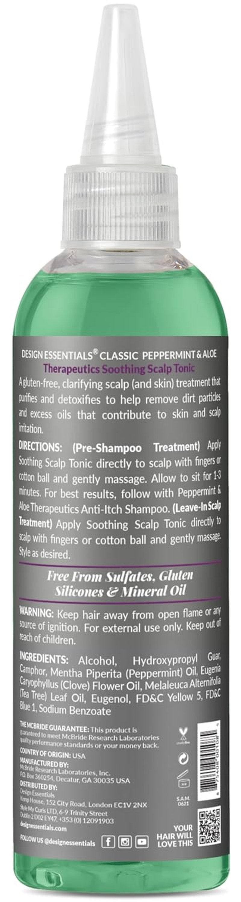 Peppermint & Aloe Scalp Tonic - No-Rinse Scalp Refresher for Braids, Locs, Wigs & Weaves | 4 oz