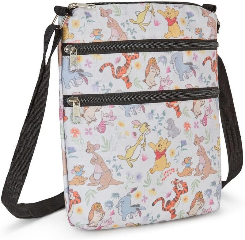 Winnie the Pooh Crossbody Bag - Stylish Travel Passport Holder | Beige Design