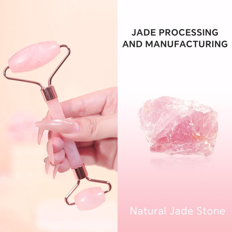 MERIDESSA Jade Roller & Gua Sha Set for Face – 4PCS Natural Facial Massage Tools Kit, Lymphatic Drainage Beauty Set for Depuffing, Skin Firming & Relaxation – Self Care & Gift Ready
